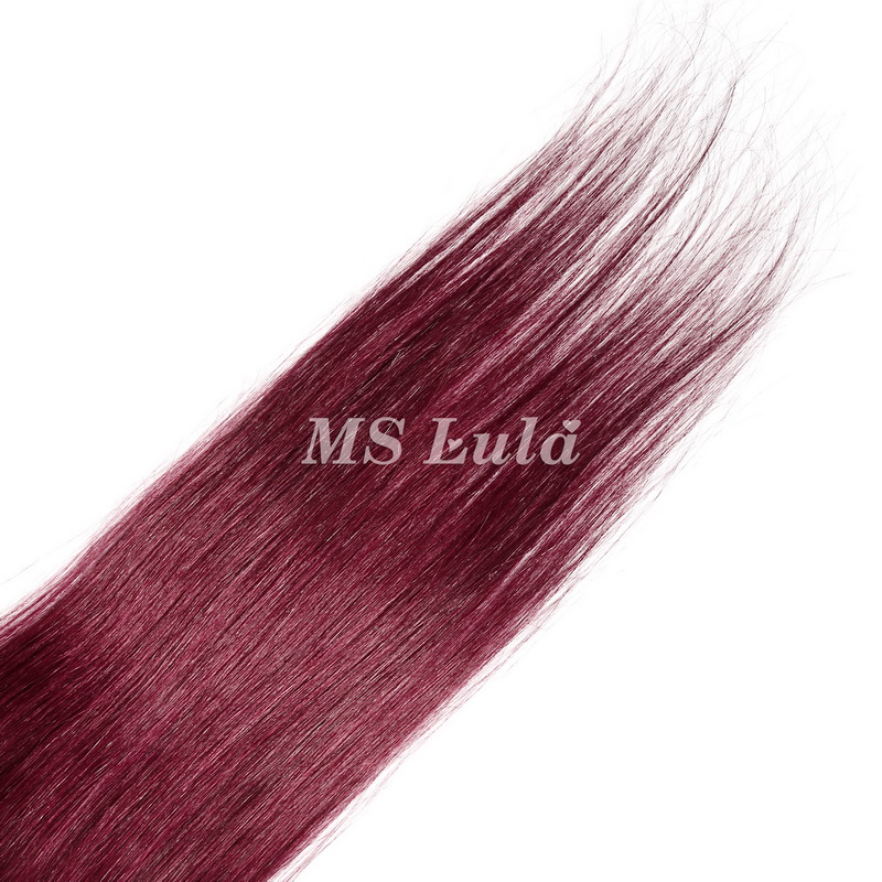 Straight #99J Virgin Human Hair 4x4 13x4 Transparent Lace Closure/Frontal - 图片 6